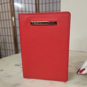 Rebecca Minkoff Red Saffiano Travel Passport Cover